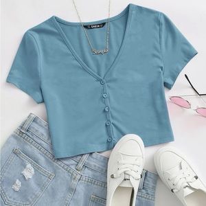 Blue crop top
